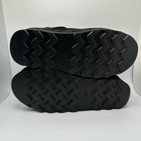 CUSHIONAIRE Women's Genuine Suede Cozy Mule Platform +Memory Foam 7 BLACK - Picture 5 of 7